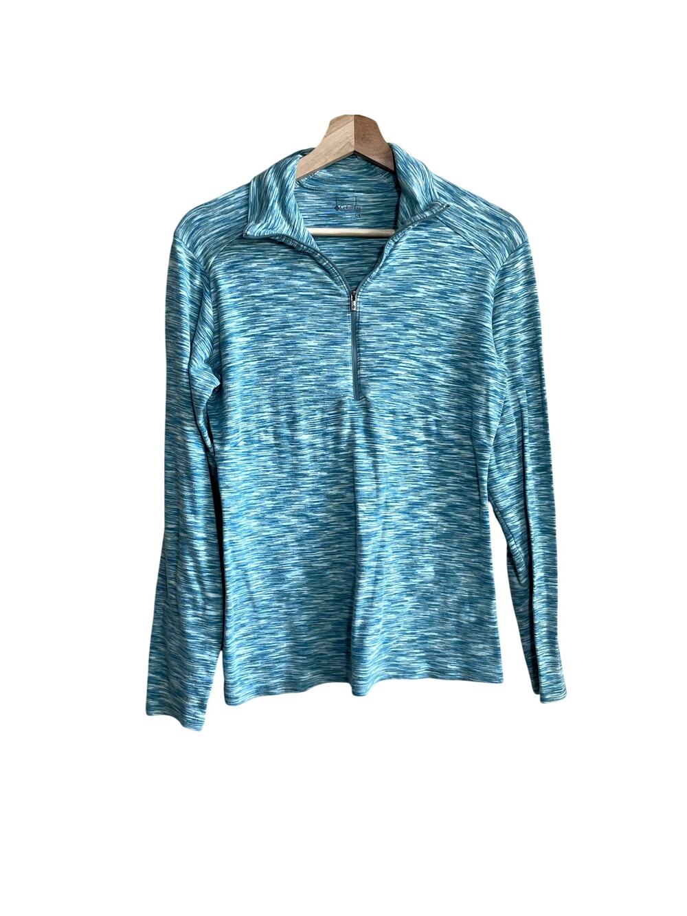 Columbia half zip turquoise heathered sweater women's size L athletic outdoors